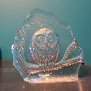 3-D glass owl ornament